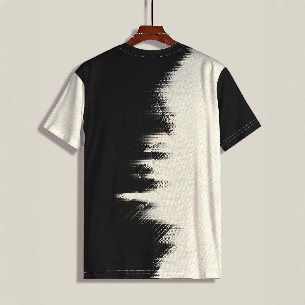 Herrer T-shirt med moderne farvegradient og unikt struktureret design Stilla