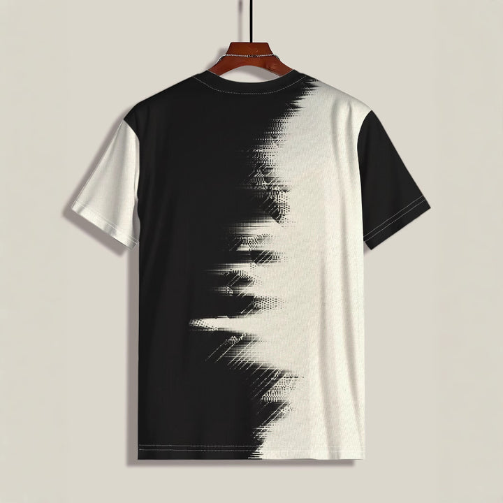 Herrer T-shirt med moderne farvegradient og unikt struktureret design Stilla