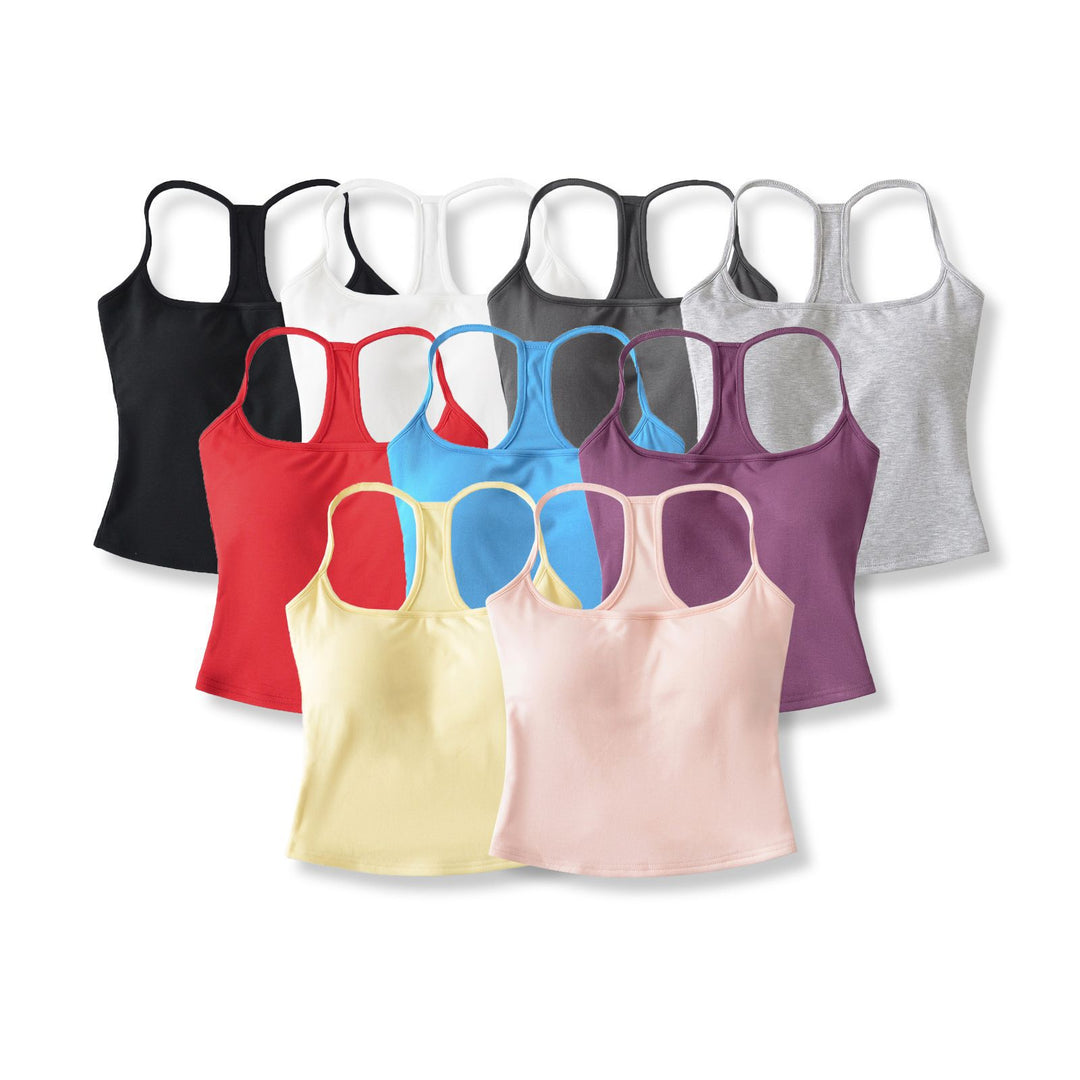 Dame Sports Racerback-top i åndbart materiale med figursyet snit Stilla