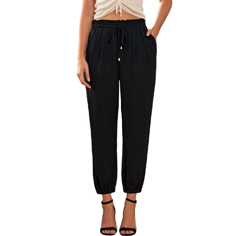 Dame Sporty Chino Bukser med elastisk Talje og Sidelommer Stilla