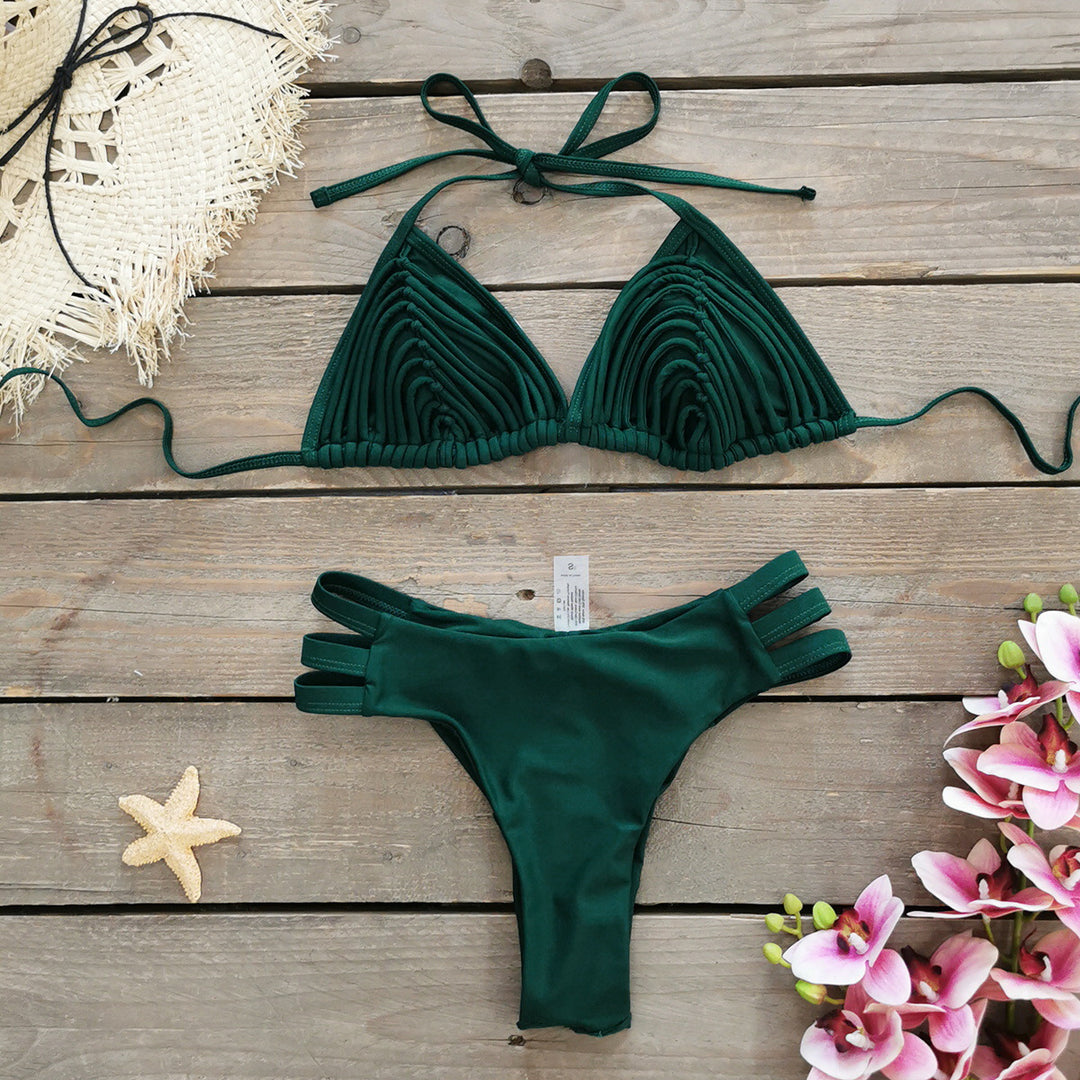 Dame Bikini-sæt med raffineret ribdesign og stilfulde skulderstropper Stilla