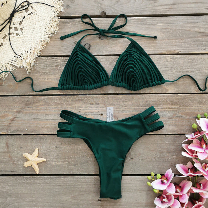 Dame Bikini-sæt med raffineret ribdesign og stilfulde skulderstropper Stilla