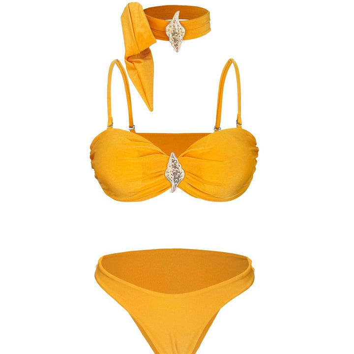 Dame Bikini-sæt med elegant Bustier-top og raffineret smykke detalje Stilla