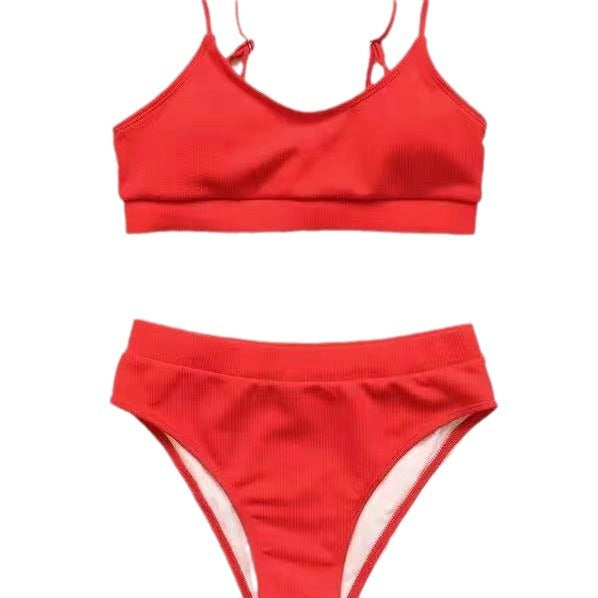 Dame Rib-Højtaljede Bikini-Sæt Stilla 1750838445