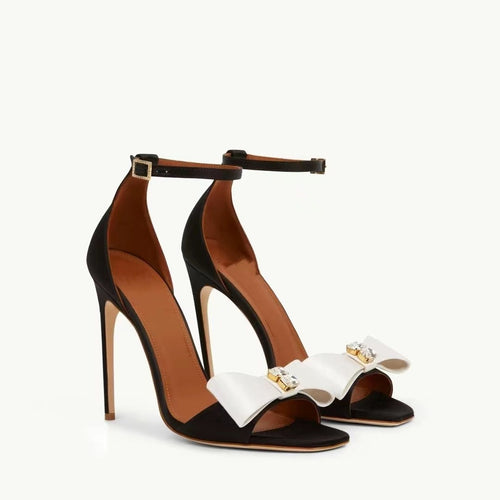 Femme Open-Toe Højhælede Sandaler med elegant Sløjfedetail Stilla