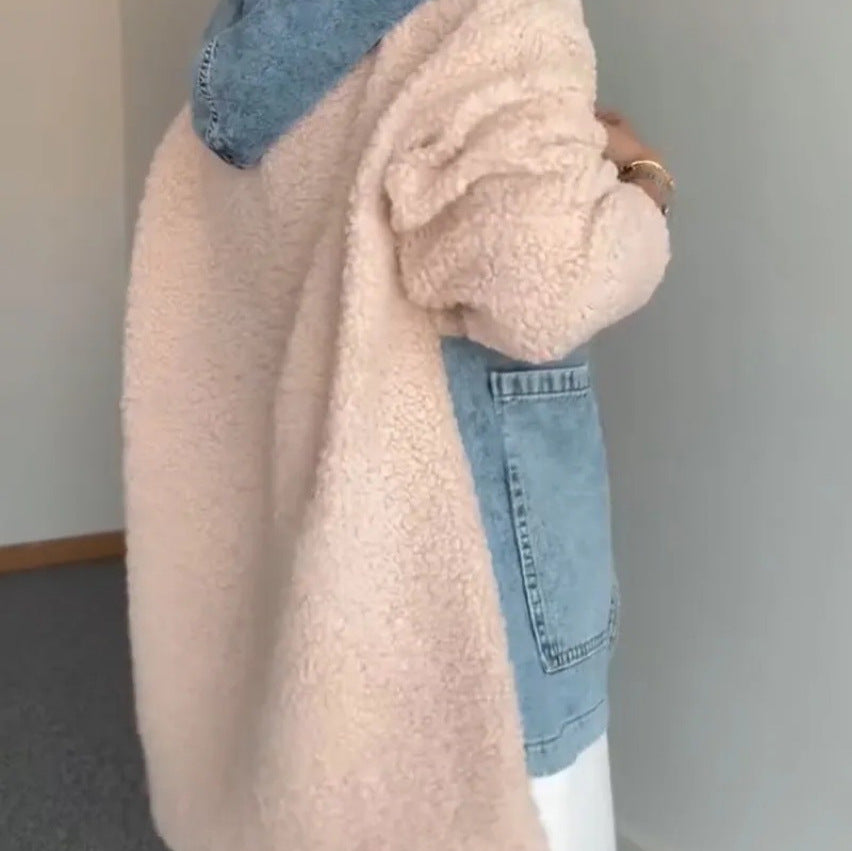 Kvinders overgangsjakke med hyggeligt fleece ydre materiale og praktiske trykknapper Stilla