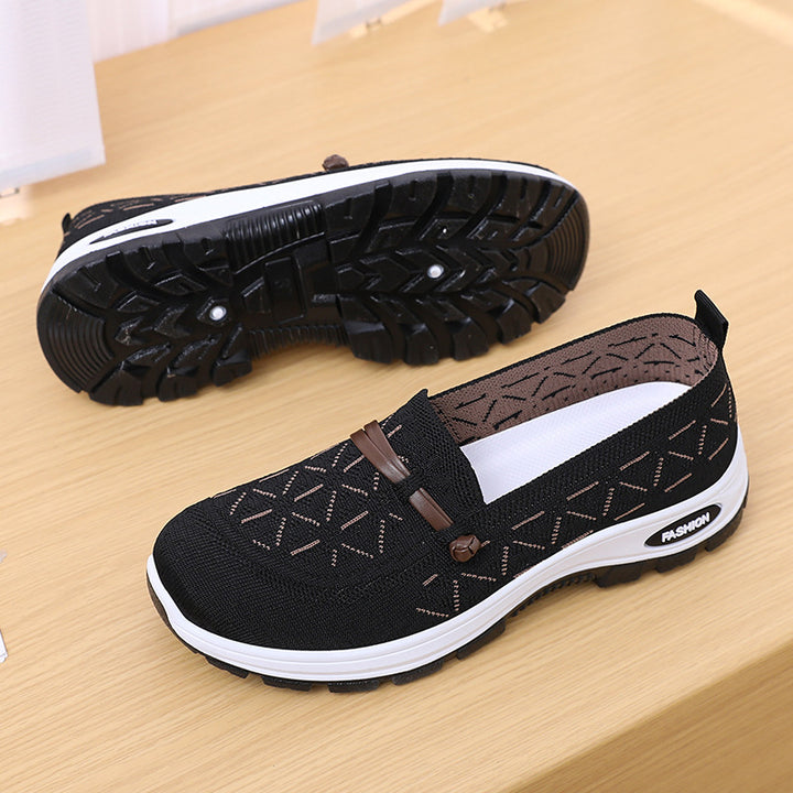 Femme Stilfulde Slip-On Komfort Sneakers med dekorativt strikdesign Stilla