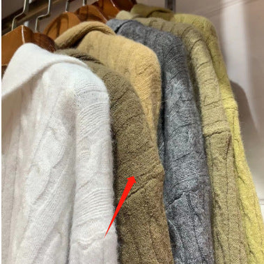 Kvinders Cozy Knit Sweater med Hætte og Kabelmønster Stilla