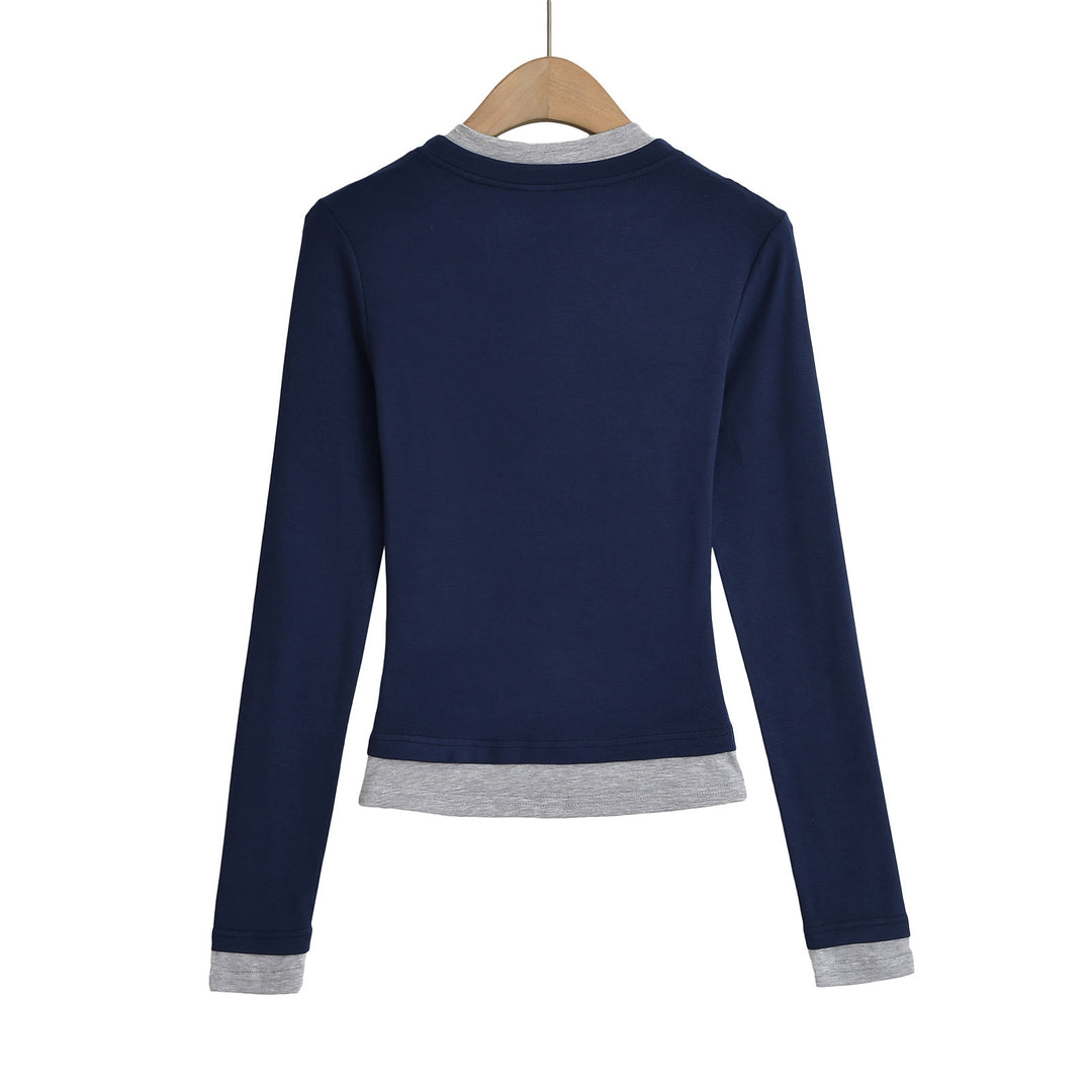 Dame Langærmet skjorte med moderne Henley-udskæring og afslappet pasform Stilla