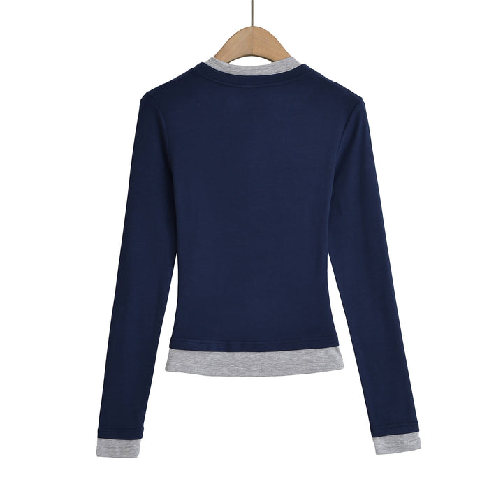 Dame Langærmet skjorte med moderne Henley-udskæring og afslappet pasform Stilla