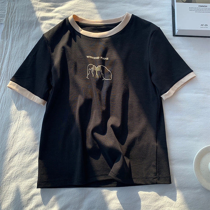 Dame Casual Graphic T-Shirt med legende statement-design Stilla