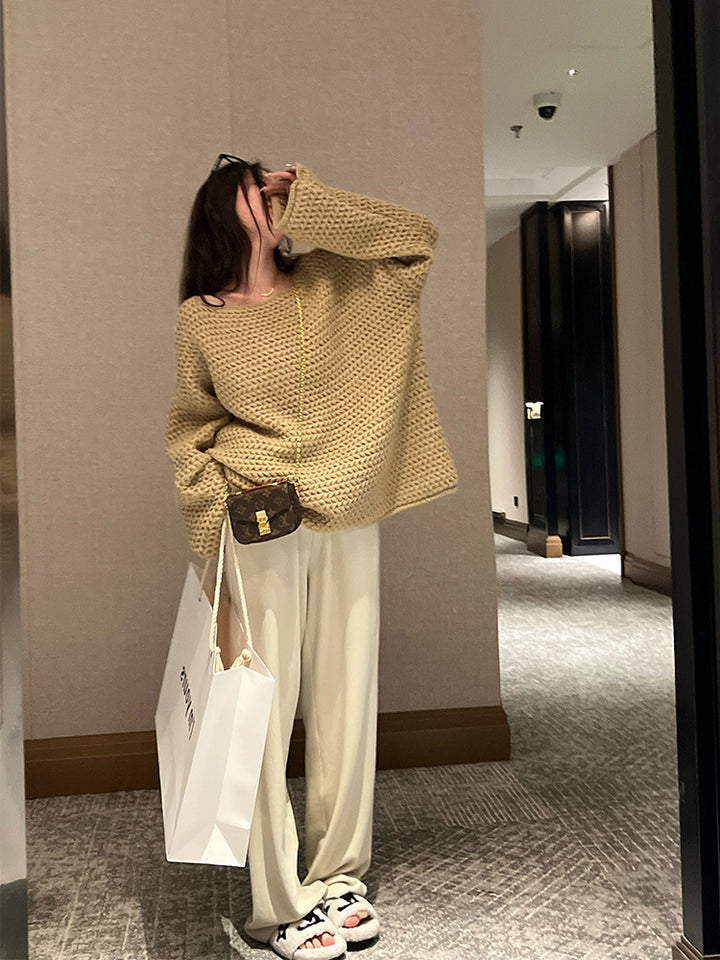 Kvindernes chunky strik oversized sweater med bred pasform Stilla