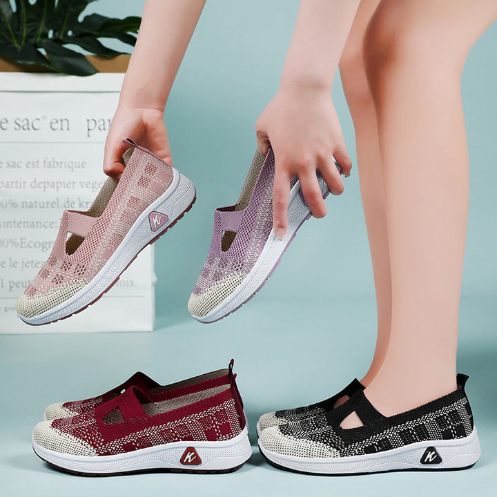 Dame Slip-On Sneakers med åndbar strikoverflade og fleksibel sål Stilla