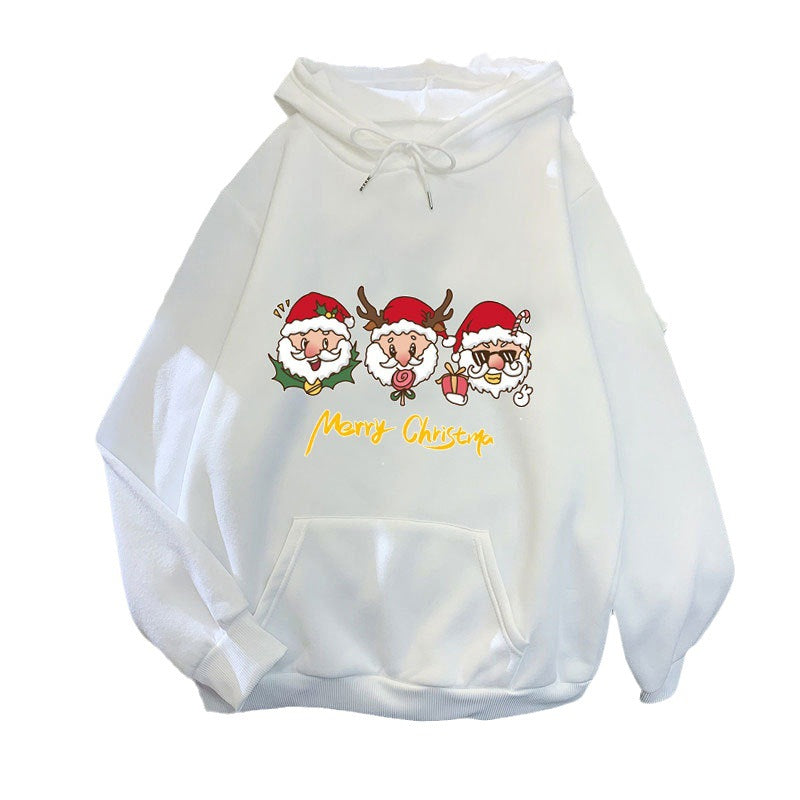 Kvindernes hætte sweatshirt med festligt juletmotiv Skovae
