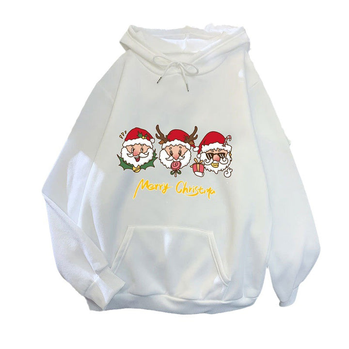 Kvindernes hætte sweatshirt med festligt juletmotiv Skovae
