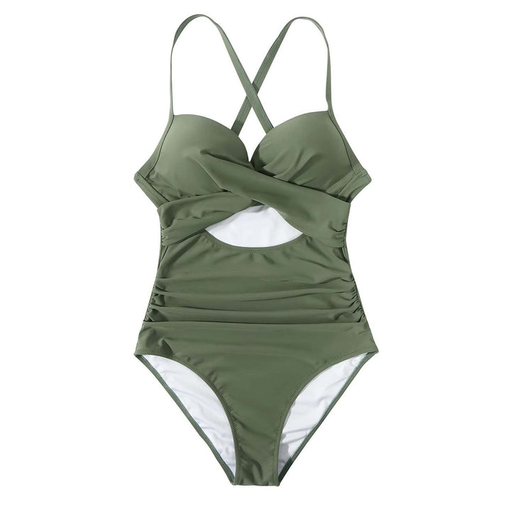 Femme Cut-Out Krydsryg Énstyks Badedragt Stilla