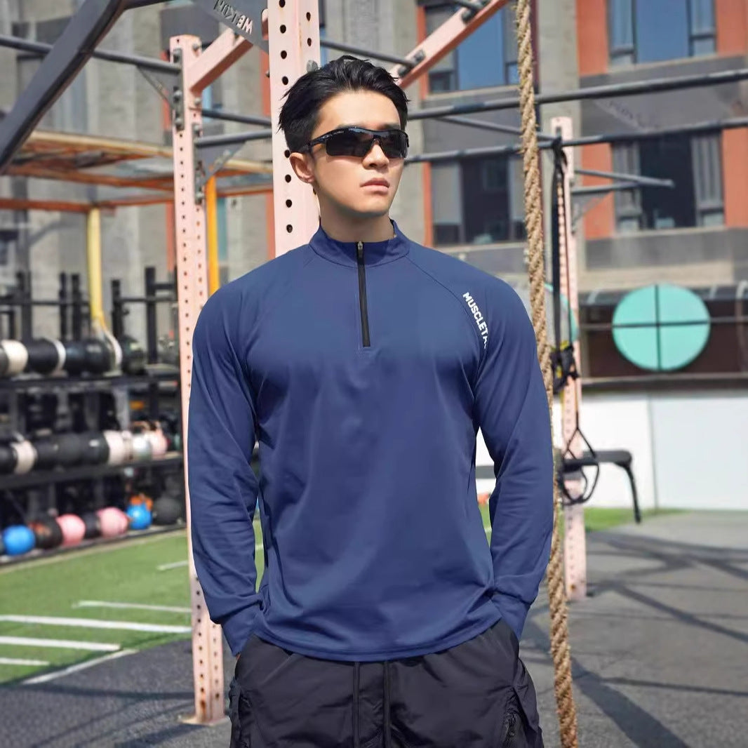 Herren Langarm Funktionsshirt med halv lynlås Stilla