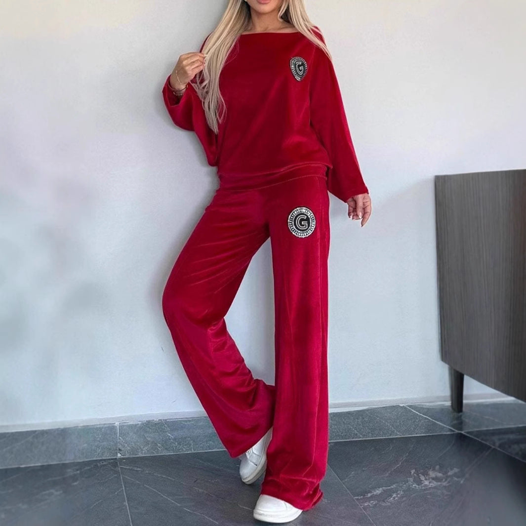 Kvinders afslappede velour loungewear sæt med blød skæring Stilla