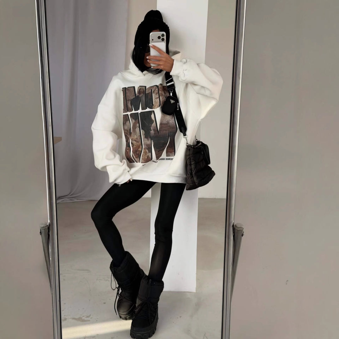 Kvinders oversized hoodie med fremtrædende grafisk print Stilla