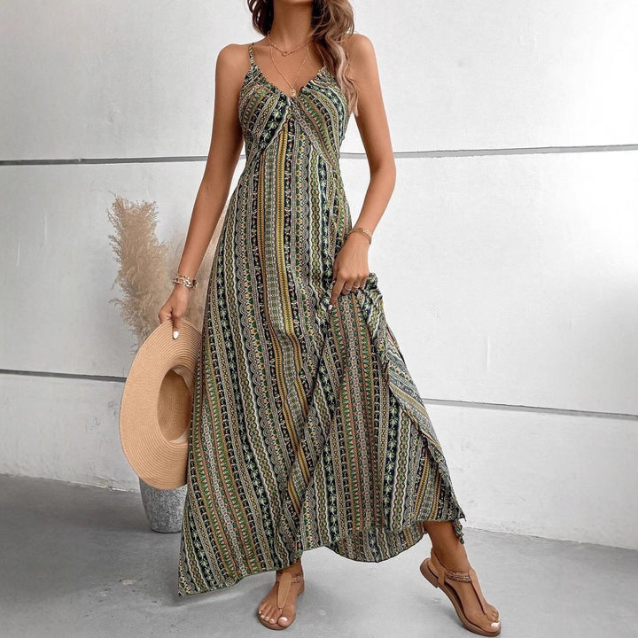 Damer Strappy Bohemian Maxi Kjole Stilla