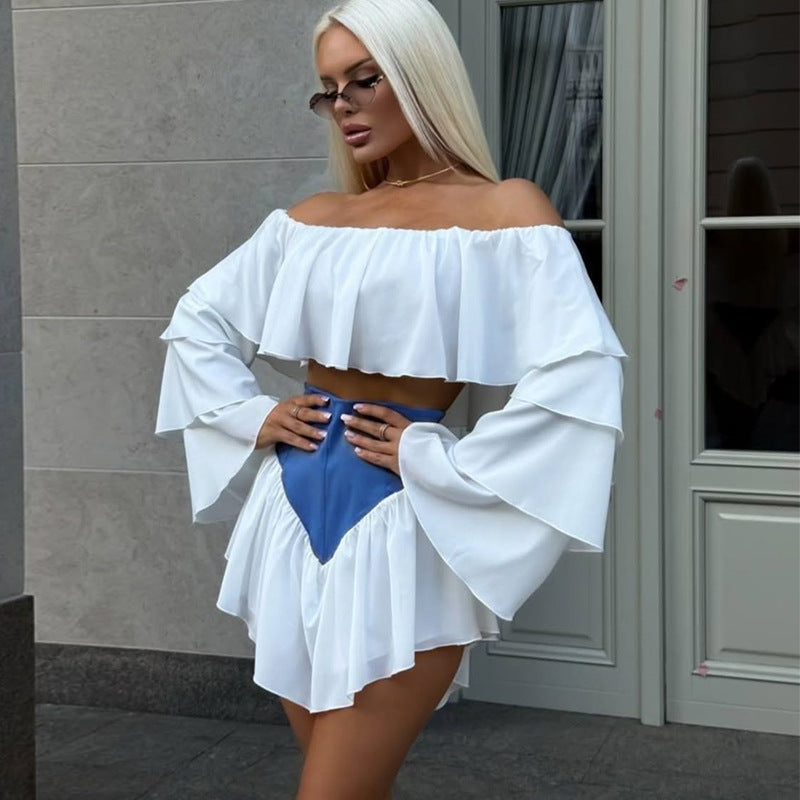Dame Off-Shoulder Rüschenkjole Stilla