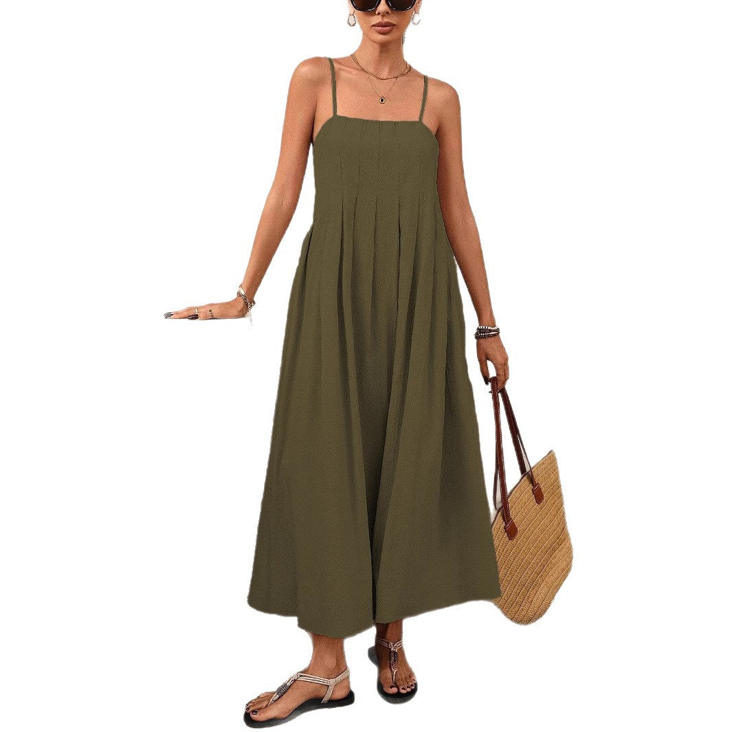 Dame sommermaxikjole med fint drapering Stilla