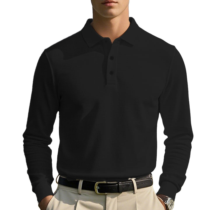 Herrer langærmet Poloshirt med struktureret design og komfortabel pasform Stilla