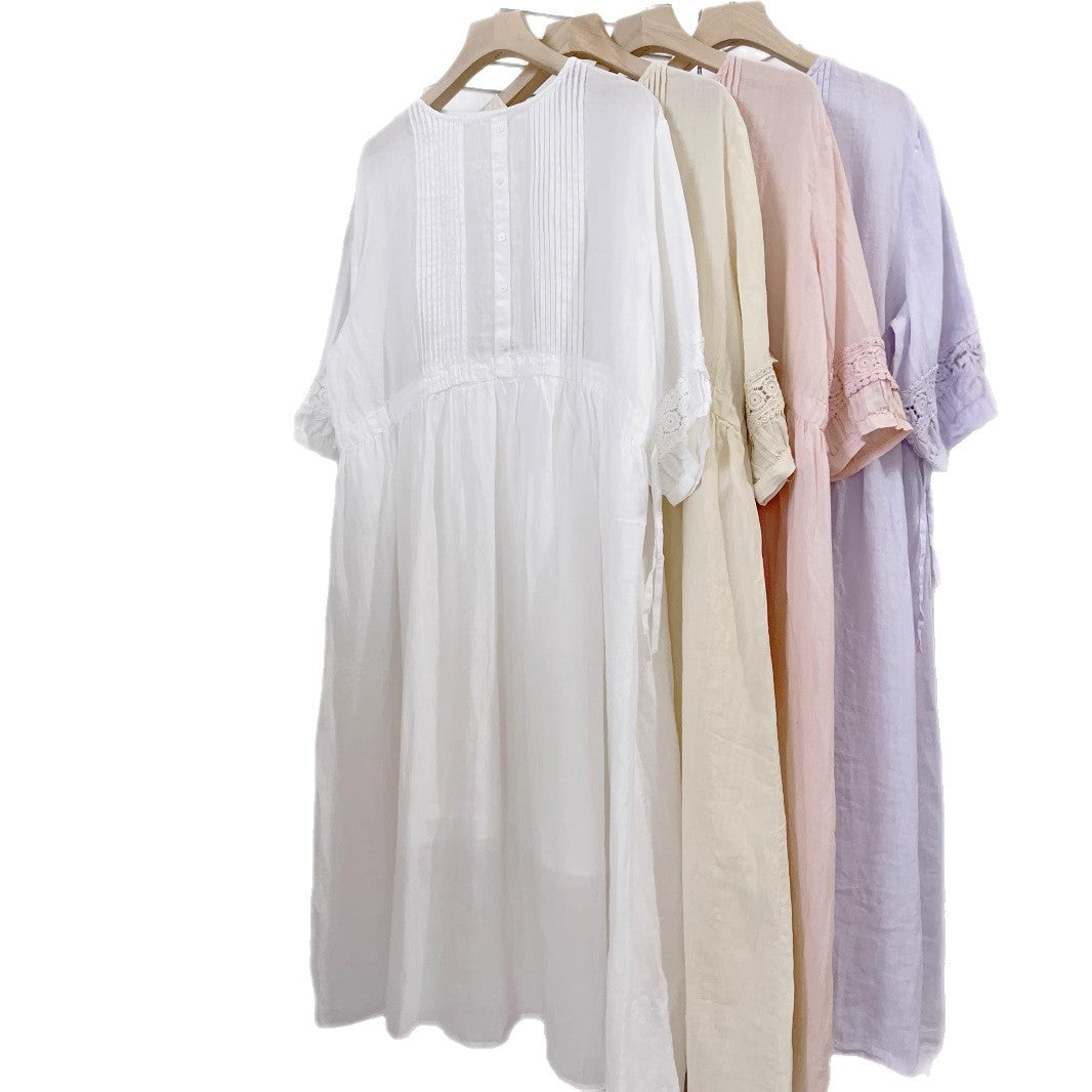Femme Elegante Langærmet Skjortekjole Stilla