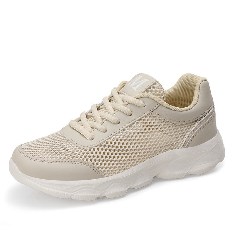 Dame nan let net sneaker med ventileret overdel og stødabsorberende bølge sål Skovae