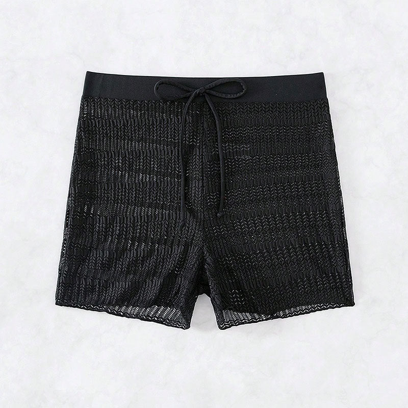 Dame Sportlige badshorts med fleksibel talje og moderigtigt bølgemønster Skovae