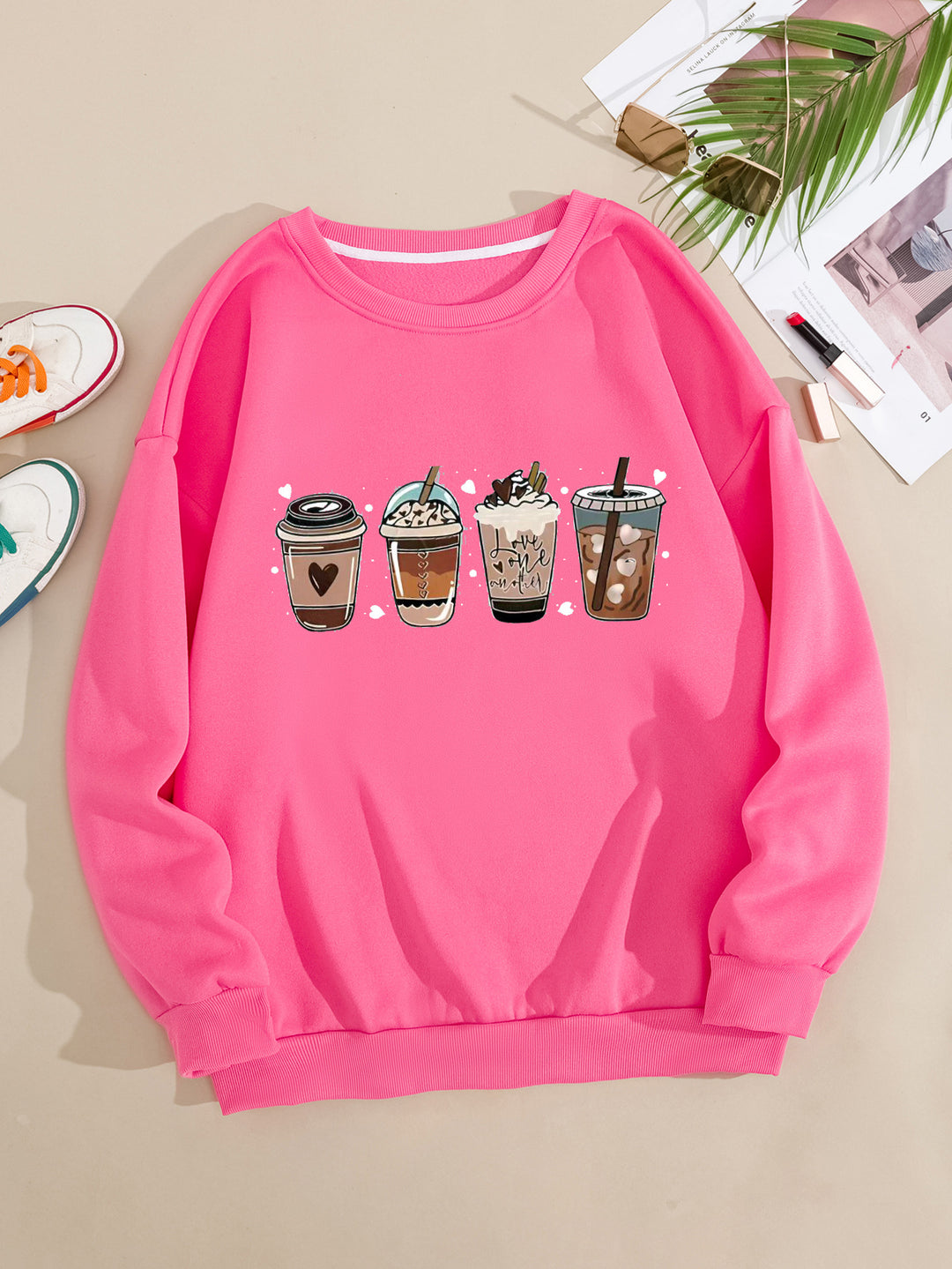 Kvindernes Komfortable Sweatshirt med Kaffemotiv Skovae