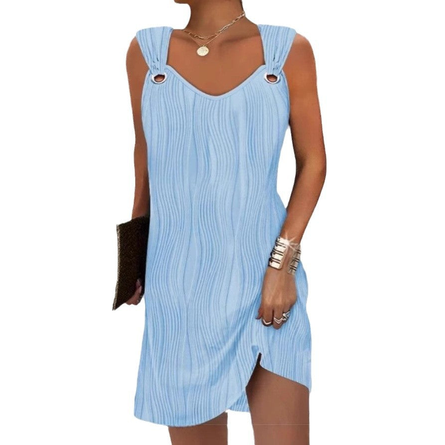 Dame Bodycon kjole med struktureret design og moderne stropper Stilla