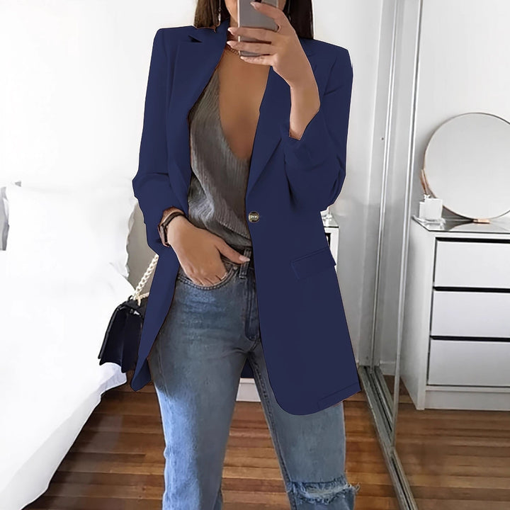 Damer Elegant Blazer med dyb V-hals og smal pasform Stilla
