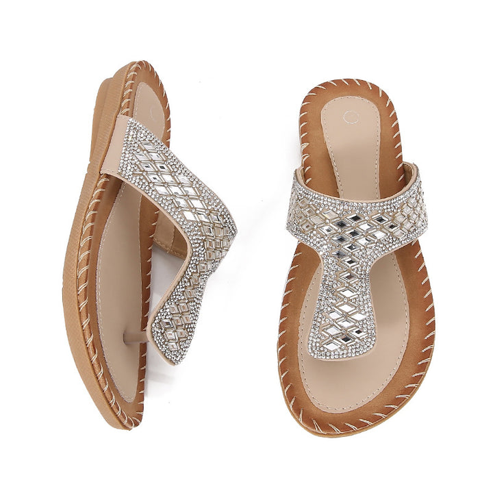 Dame Flip-Flops med glimmerdetaljer Stilla