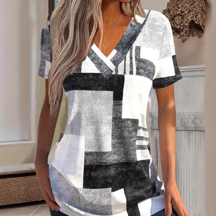 Dame V-hals T-shirt Stilla