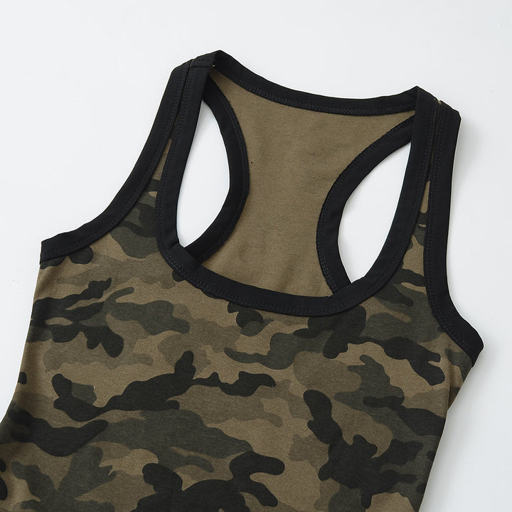 Dame Sportslig Tanktop med Camo-mønster og racerback design Stilla