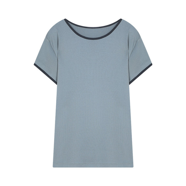 Dame afslappet oversized T-shirt med blød rund halsudskæring og fashionable detaljer Stilla