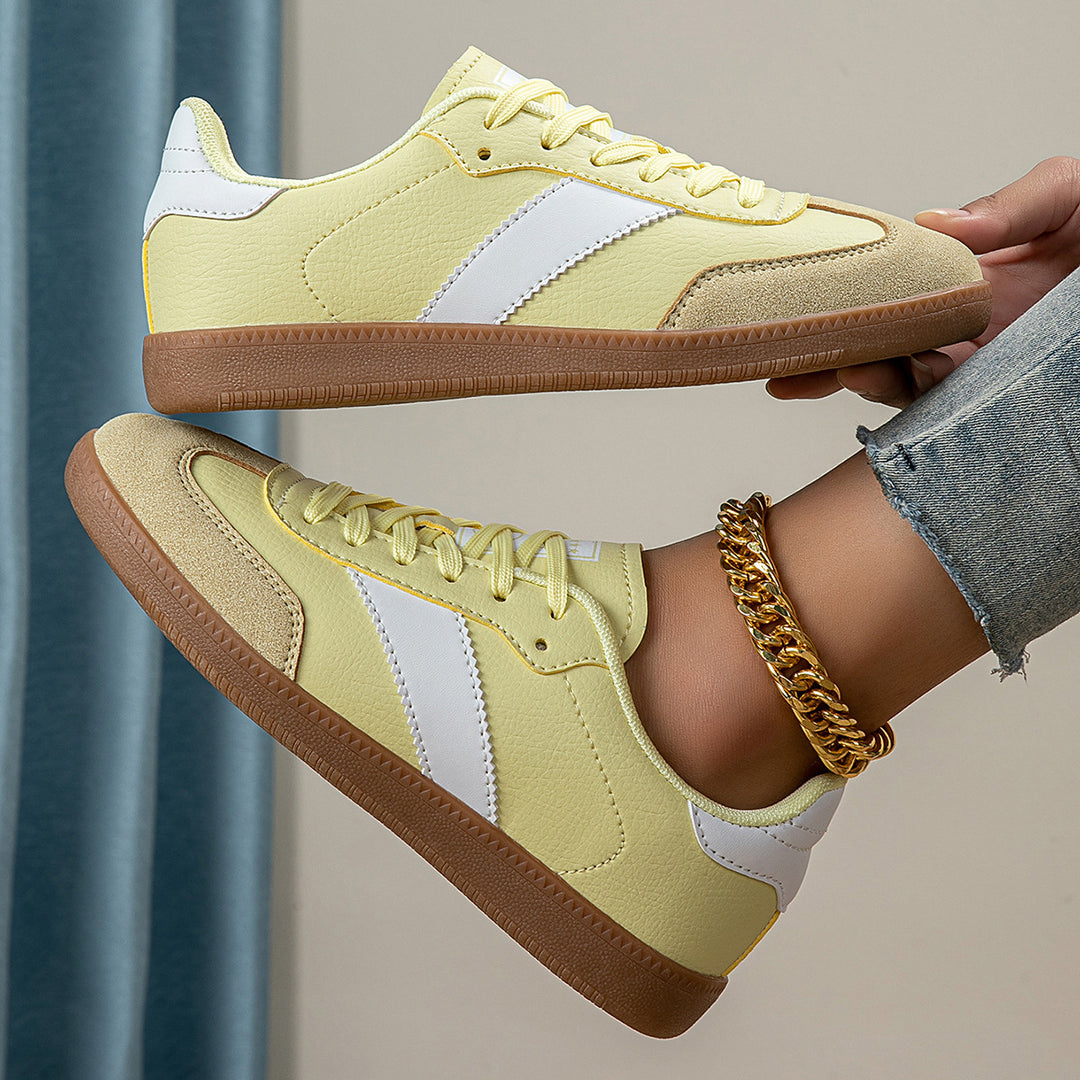 Dame nan retro-inspirerede sneakers med lav skæring, gummisål og velour tåhætte Skovae
