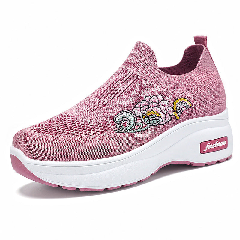 Dame Komfortable Sneakers med elastisk overdel og moderigtig broderi Stilla