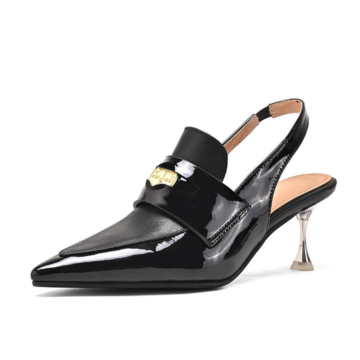 Femme Spids-Tå Slingback Hæle med elegant Accent Stilla
