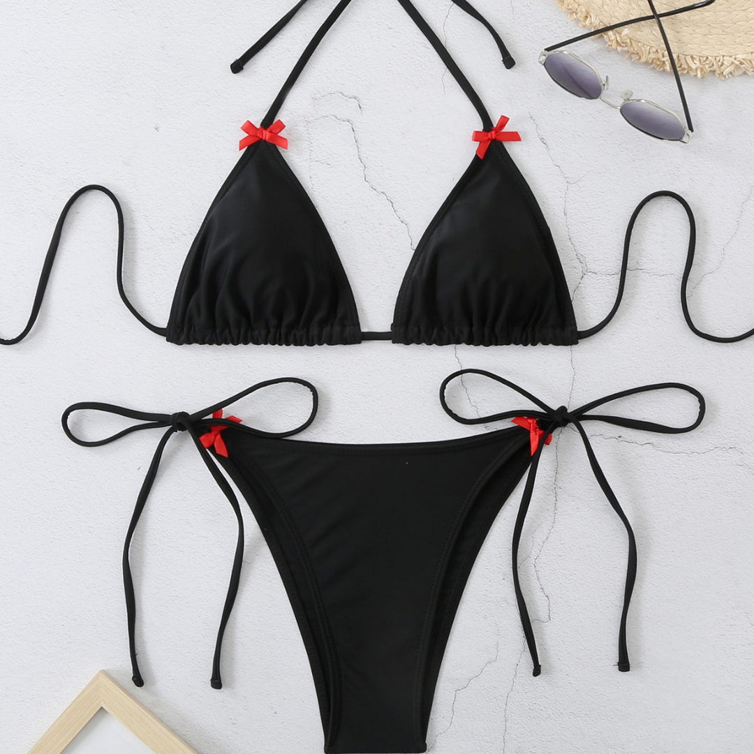 Dame Triangle Tie Bikini Sæt Stilla