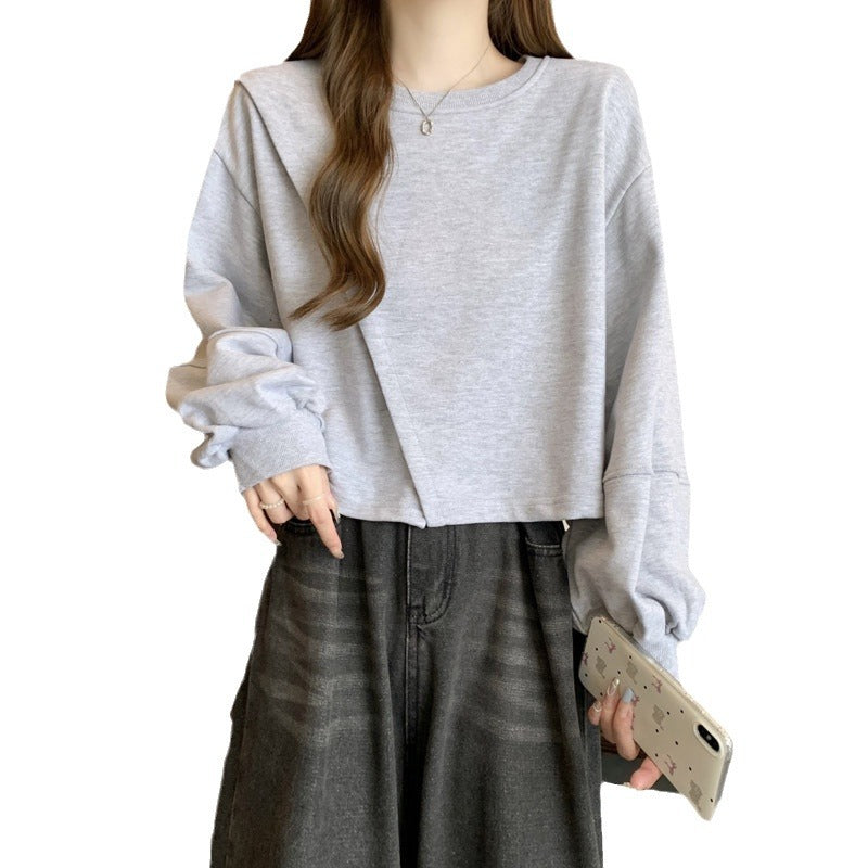 Femme Crop-Top med lange puffærmer Stilla