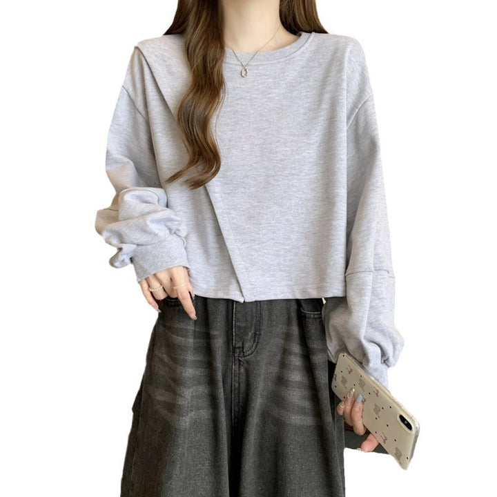 Femme Crop-Top med lange puffærmer Stilla