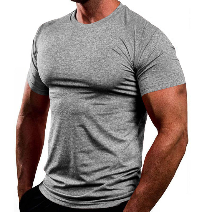 Herrer nan atletisk melange-elastantrøje med sømløst skulderdesign og kropsformende snit Skovae