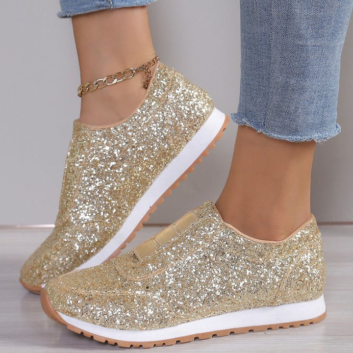 Dame Glitrende Slip-On Sneakers Stilla