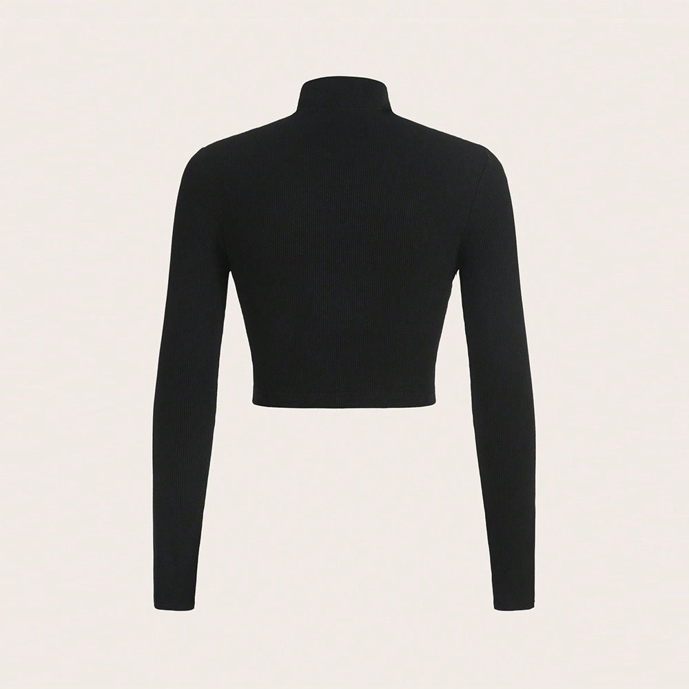 Kvinders crop top med høj hals design og sofistikeret udskæring Stilla