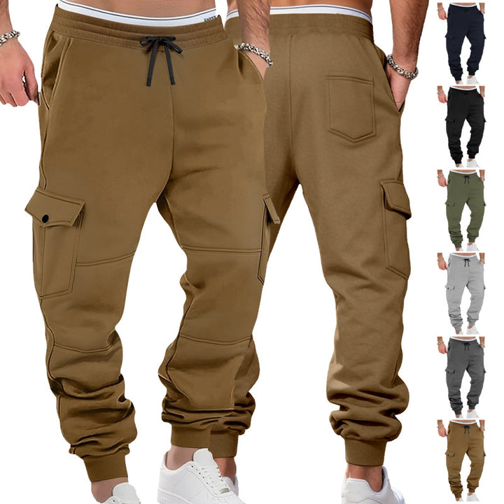 Herre nan sporty joggingsbukser med cargolommer snor og ribbet ankelkant Skovae