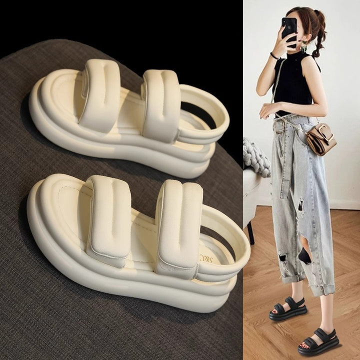 Dame moderne Comfort-sandaler med polstret dobbelte remme og skridsikker sål Stilla