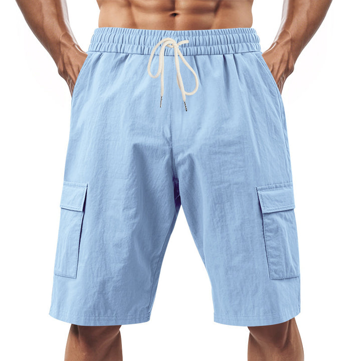 Herren nan teknisk cargo shorts med elastisk tunnelstræk, sikre klaplommer og hurtigttørrende funktionsmateriale Skovae