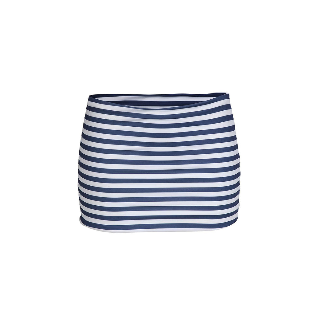 Dame bade shorts med knap silhuet og maritim stribemønster Stilla